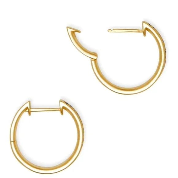 SOLD!!!    Kendra Scott  Crystal & Gold Hoop Earrings - Picture 2 of 8